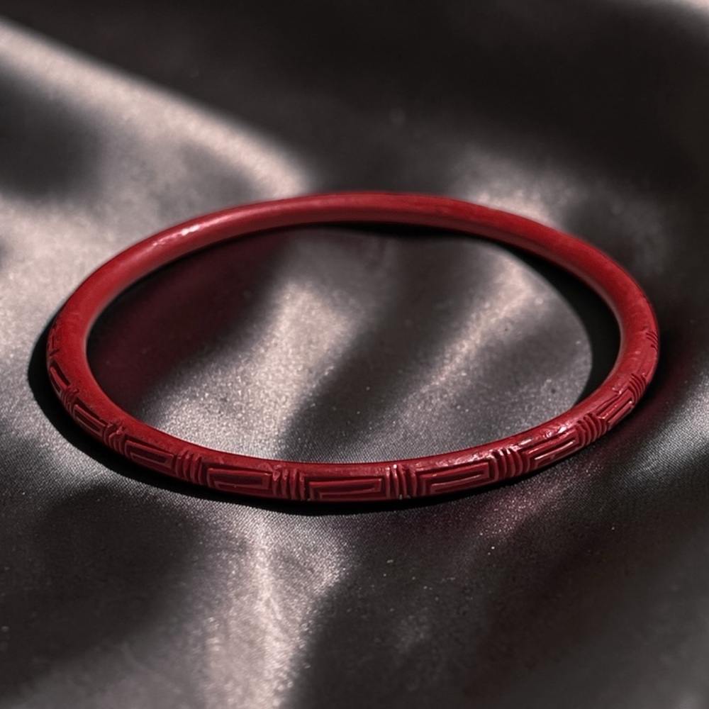 Elegant Carved Cinnabar Bracelet View 4